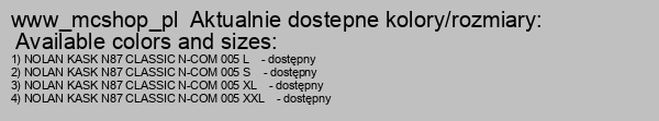 NOLAN KASK N87 CLASSIC N-COM 005 XL
