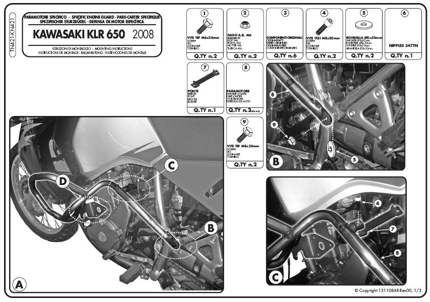 GIVI TN421 GMOLE KAWASAKI KLR 650 Enduro (07 > 16)