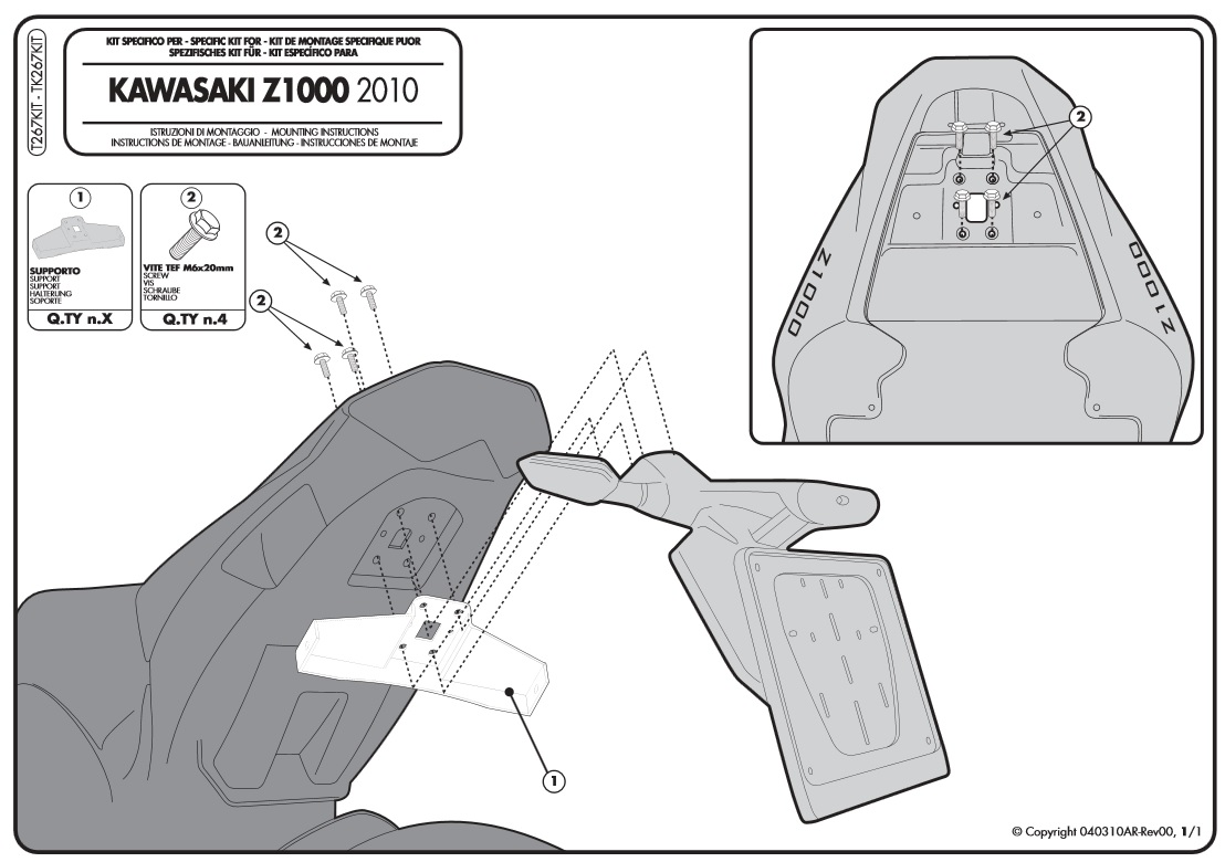 Kappa T267KIT Adapter Stelaża pod Sakwy Boczne do TK267