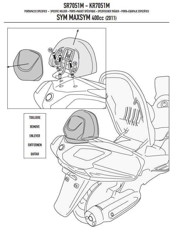 Givi SR7051 MOCOWANIE CENTRALNE MONOLOCK SYM MAXS
