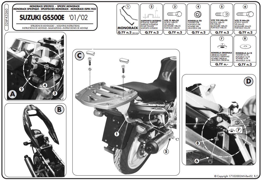 Stelaż Kappa K5260 Suzuki Gs 500E 01-07