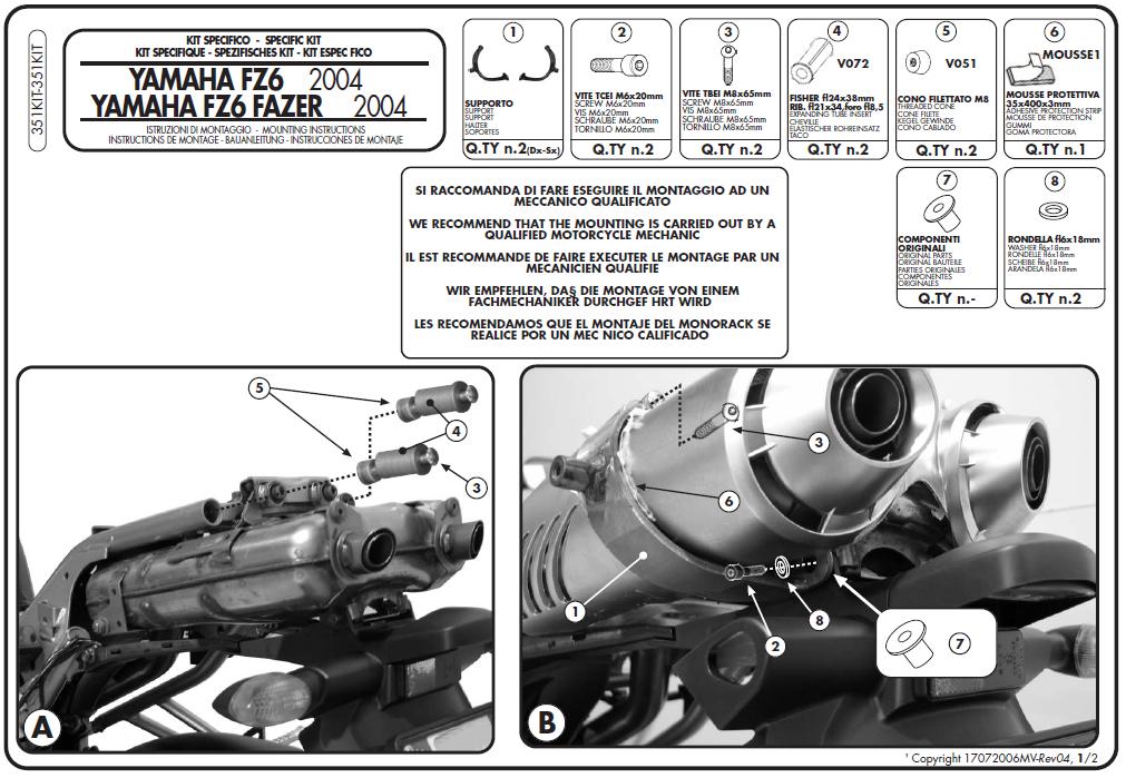 Kappa 351KIT Zestaw Mocujący Do KL351/KLX351