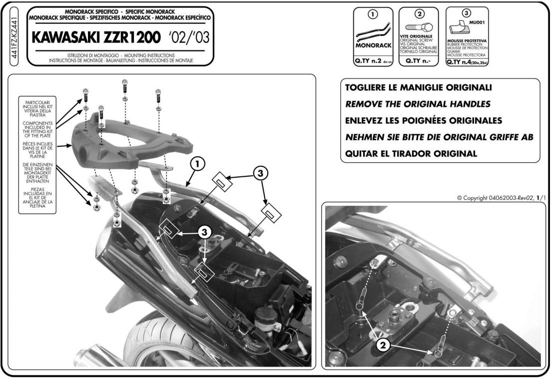Stelaż Kappa KZ441 Kawasaki ZZR 1200 02-05
