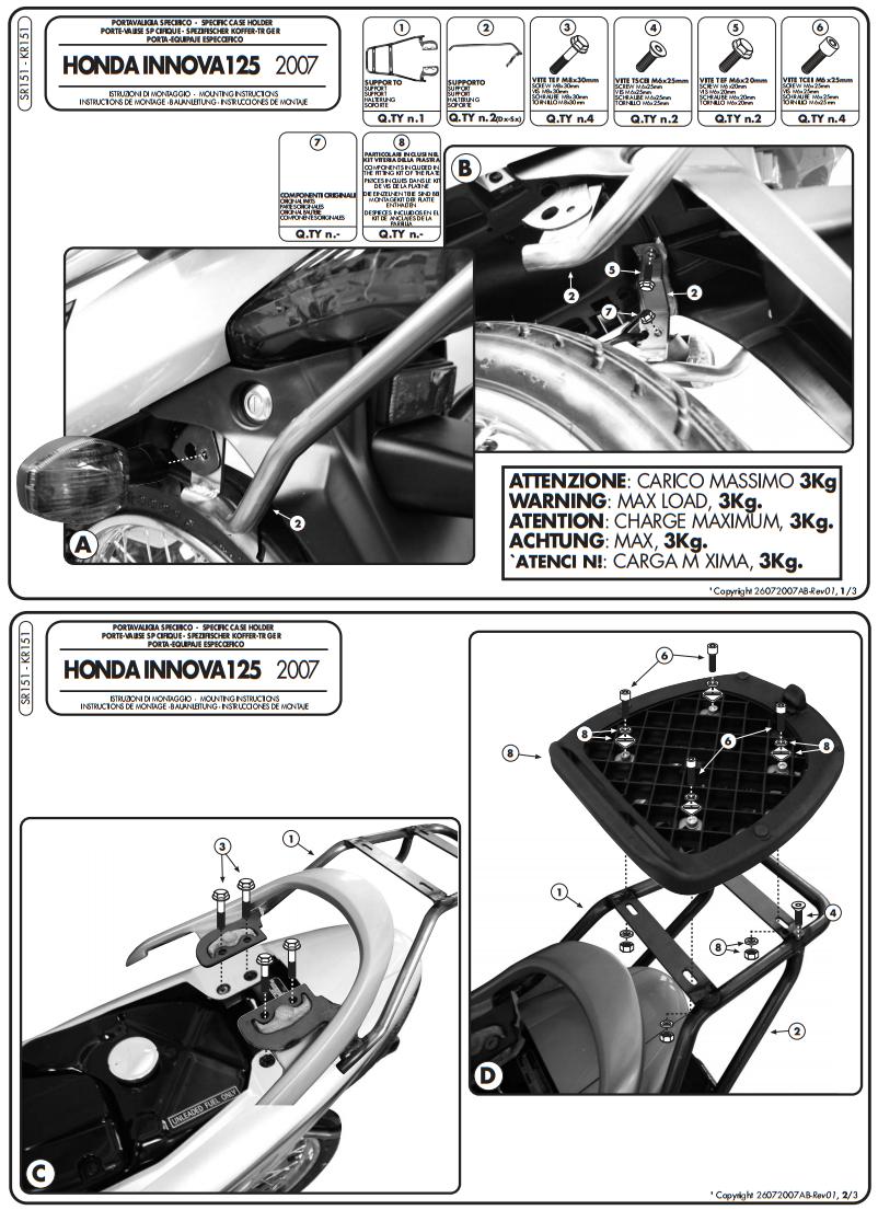 Kappa KR15 Stelaż centralny Honda Deauville 650