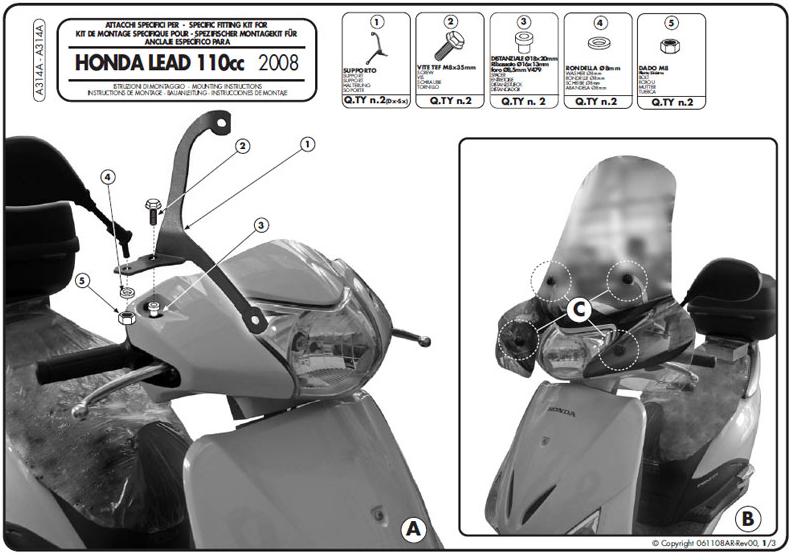 Givi A314A MOCOWANIE SZYBY 314A