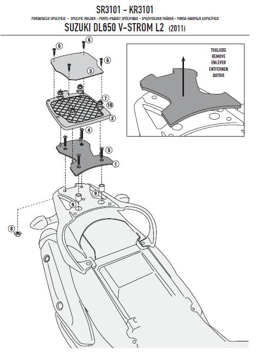 Givi SR3101 MOCOWANIE do SUZUKI DL 650 L2