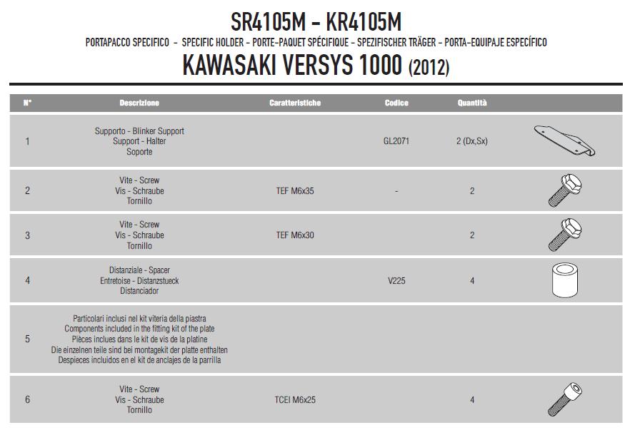 Kappa KR4105M Mocowanie centralne Versys 1000