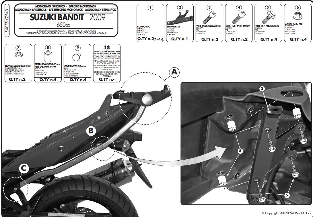 Stelaż centralny Kappa kz540 GSF 650 Bandit 09-14
