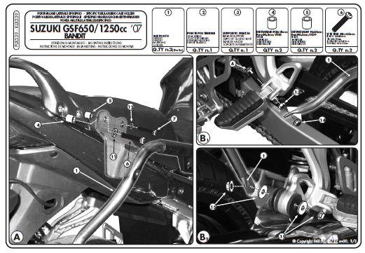 Kappa KLX539 Mocowanie boczne v35 Suzuki Bandit / GSX