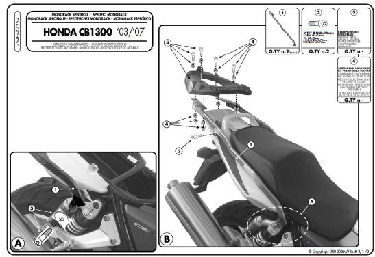 Stelaż centralny Kappa kz259 do CB 1300 (03 > 09)