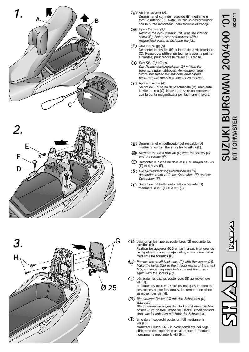 STELAŻ SHAD KSHS0S21T SUZUKI BURGMAN 400 - 01/06