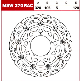 TRW Tarcza hamulcowa MSW270RAC APRILIA SXV 450 550