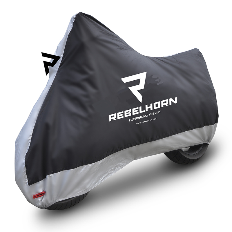 REBELHORN POKROWIEC NA MOTOC COVER II BLACK/SILVER