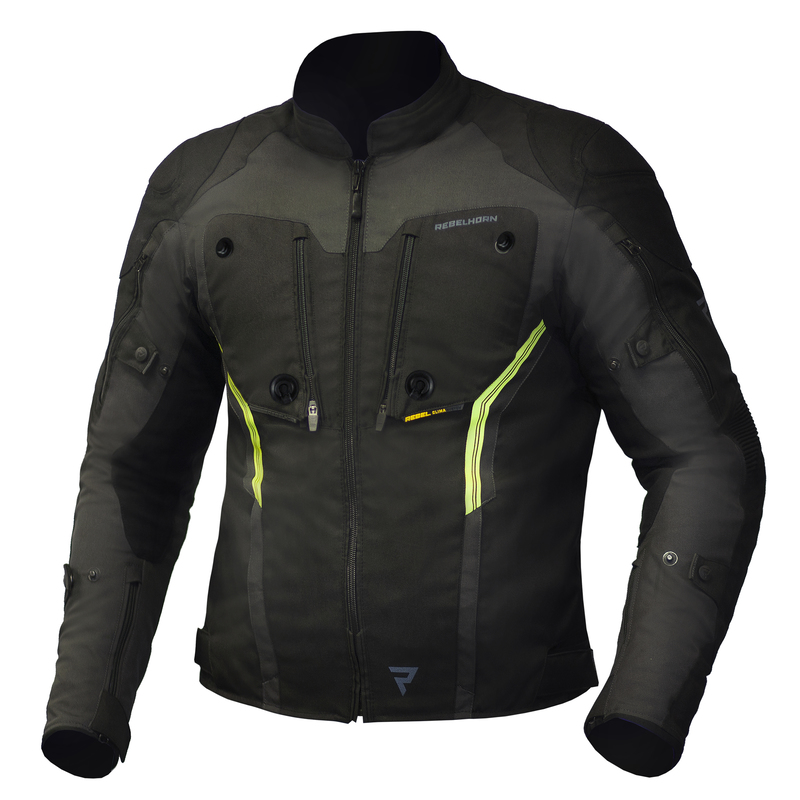 REBELHORN KURTKA TEKSTYLNA BORG BLACK/DARK G/F YEL