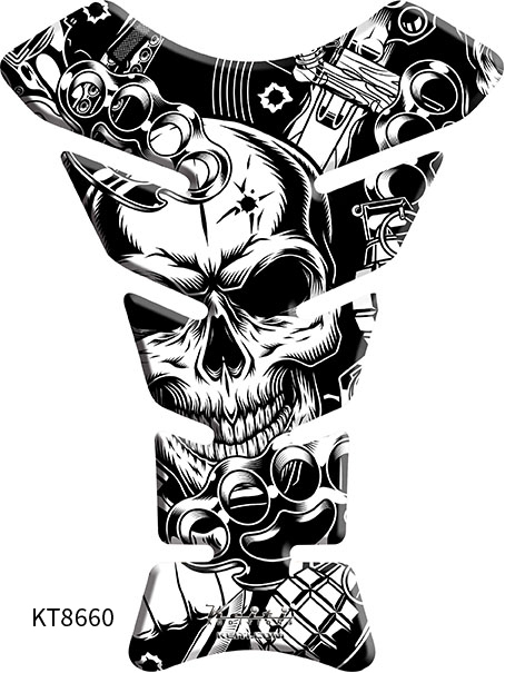 KEITI TANK PAD SKULL WHITE KT8660