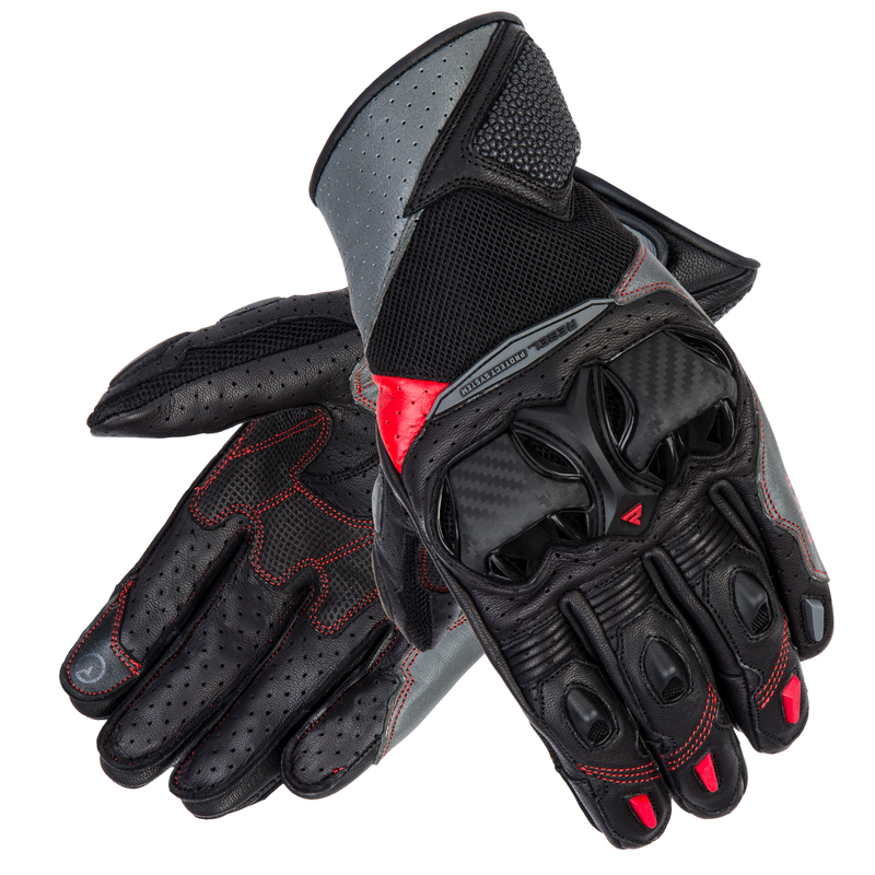 REBELHORN RĘKAWICE SKÓRZANE FLUX II BLACK/G/FLO R