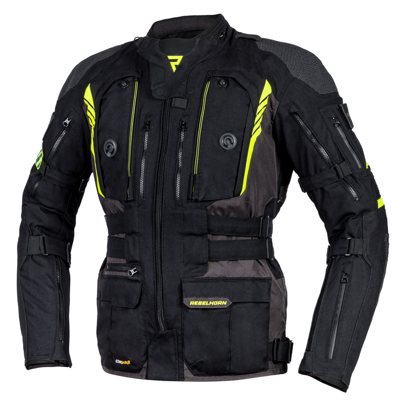 REBELHORN KURTKA TEKSTYLNA PATROL BLACK/FLO YELLOW