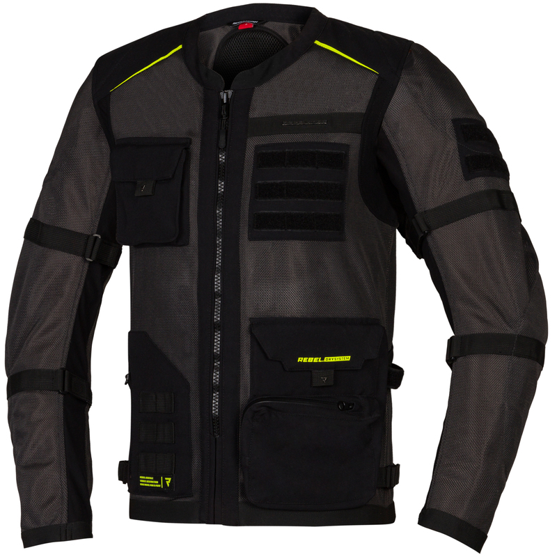 REBELHORN KURTKA TEKSTYL BRUTALE DARK GR/BL/FLO YE