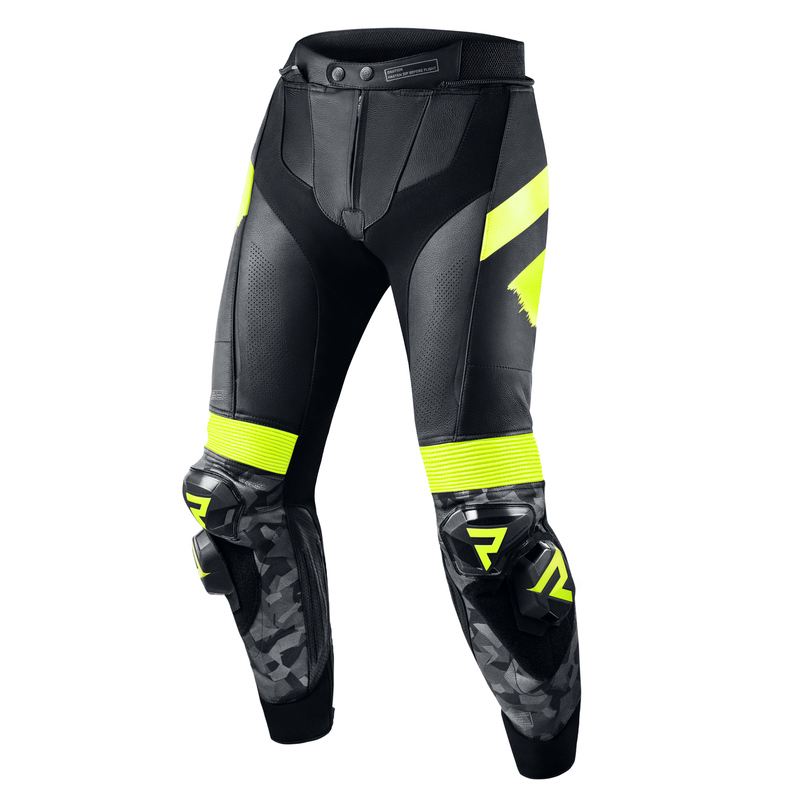 REBELHORN SPODNIE SKÓRZANE REBEL BLACK/FLO YELLOW