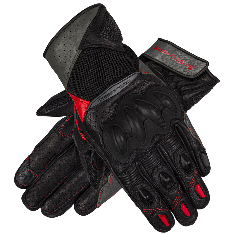 REBELHORN RĘKAWICE SKÓRZANE FLUX II LADY BL/G/FL R