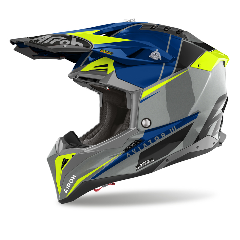 AIROH KASK OFF-ROAD AVIATOR 3 PUSH BLUE GLOSS