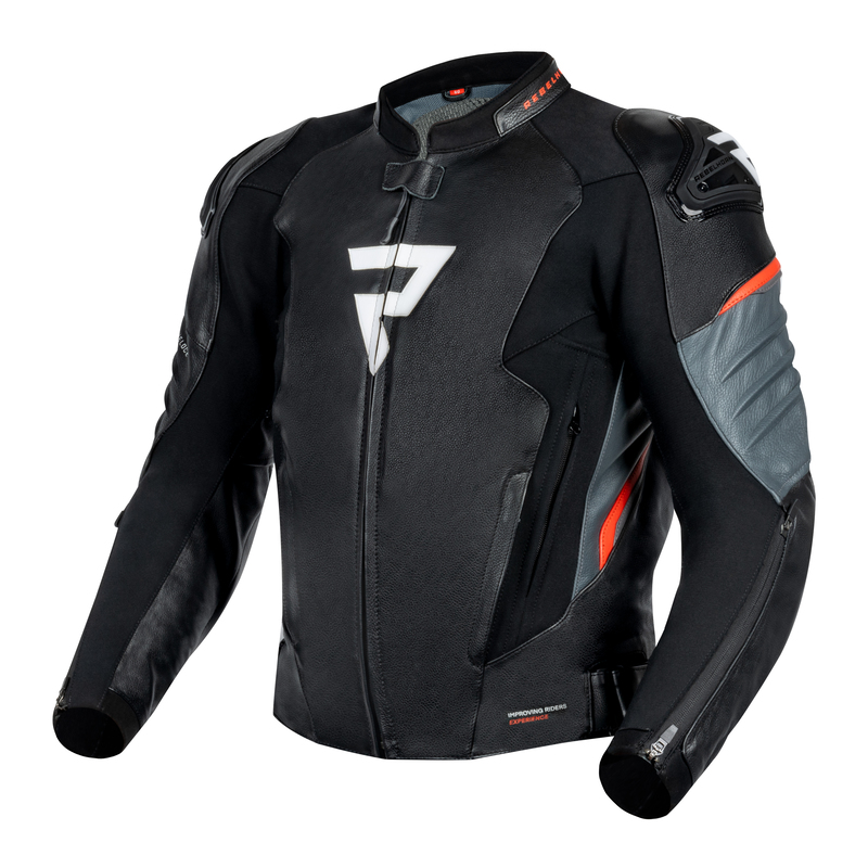 REBELHORN KURTKA SKÓRZANA VELOCE BLA/GREY/FLUO RED