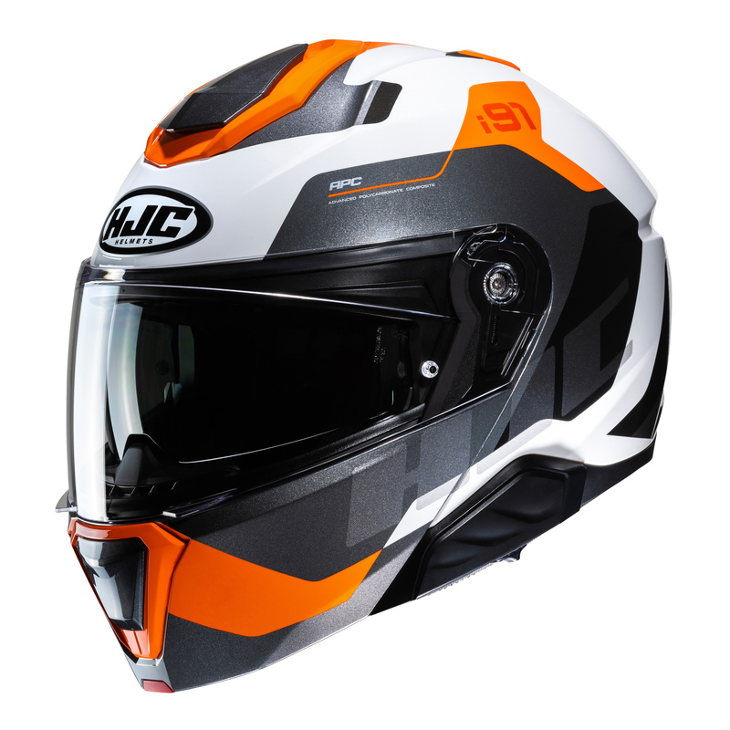 HJC KASK SYSTEMOWY I91 CARST WHITE/ORANGE