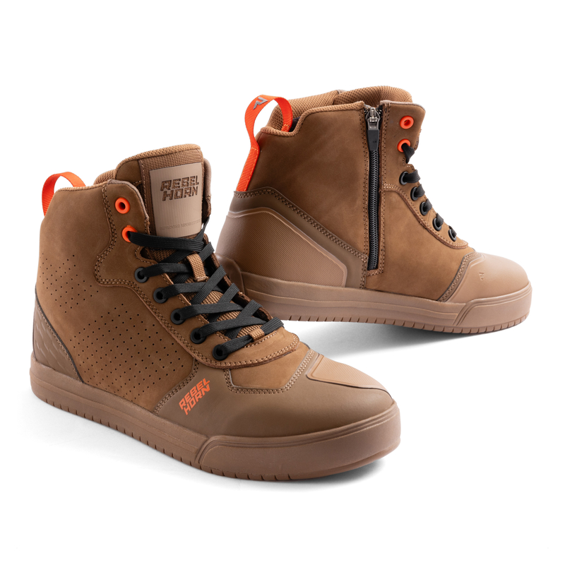 REBELHORN BUTY MOTOCYKLOWE SKÓRZANE SPIKE BROWN