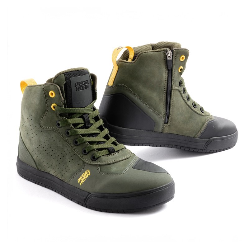 REBELHORN BUTY MOTOCYKLOWE SKÓRZANE SPIKE OLIVE