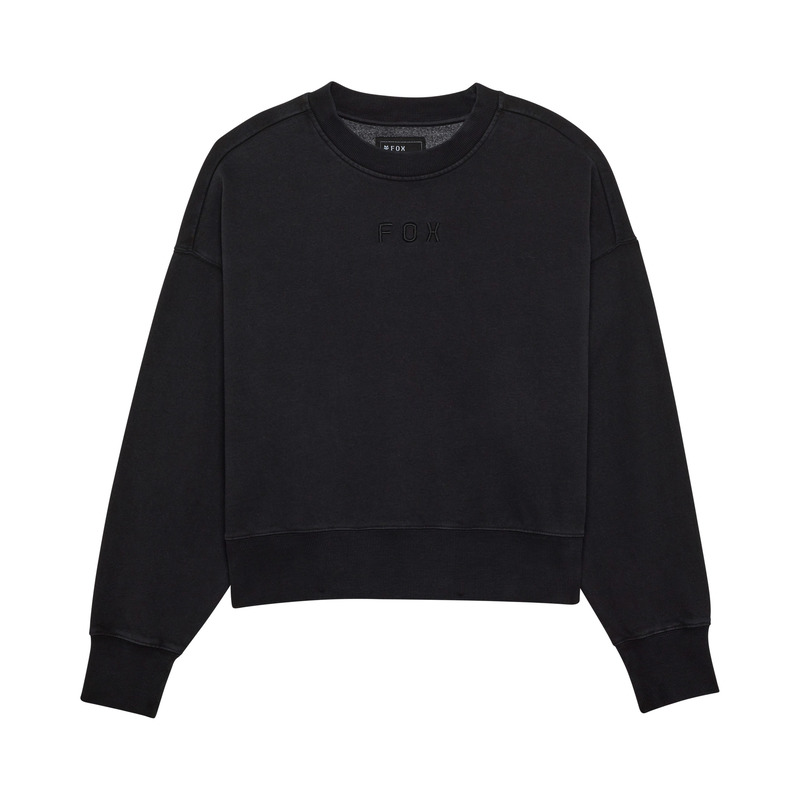 FOX BLUZA LADY WORDMARK OVERSIZED FLEECE CREW BLAC