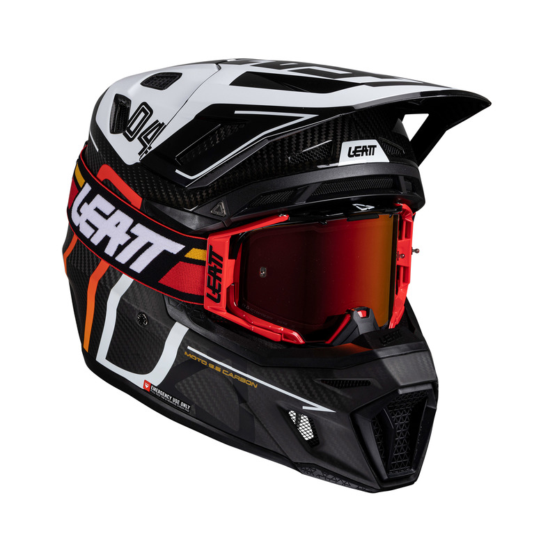 LEATT KASK Z GOGLAMI KIT MOTO 9.5 V25 CARBON/WHITE