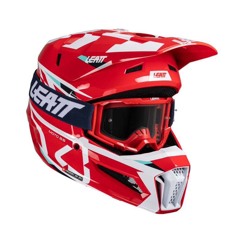 LEATT KASK OFF-ROAD Z GOGLAMI KIT MOTO 3.5 V25 RED