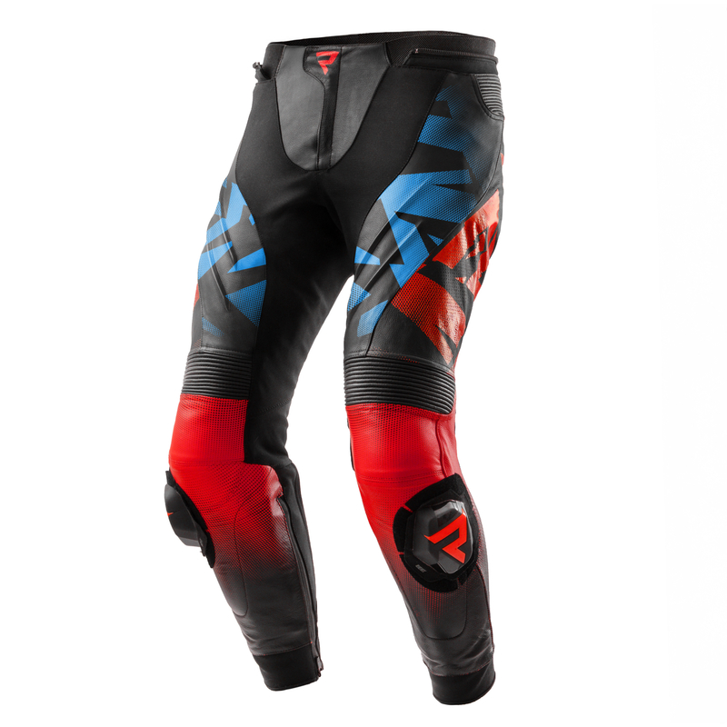 REBELHORN SPODNIE SKÓRZANE INFERNO BLA/BLUE/WH/RED
