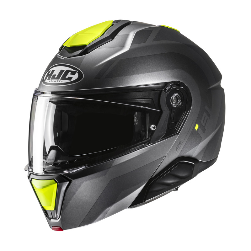 HJC KASK SYSTEMOWY I91 ARVEN GREY/YELLOW