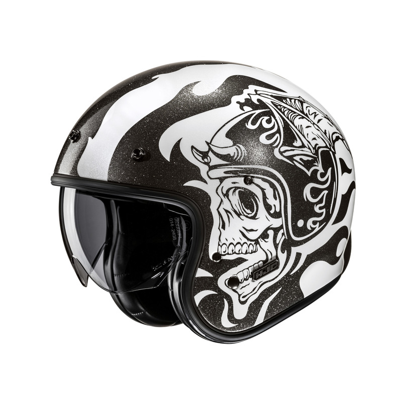 HJC KASK OTWARTY V31 FLAME WHITE/BLACK