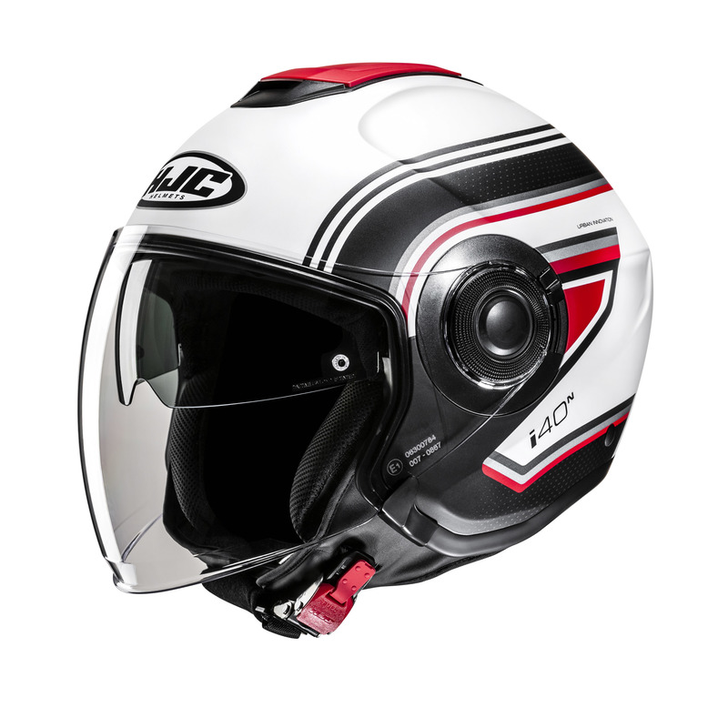 HJC KASK OTWARTY I40N LINIA WHITE/BLACK