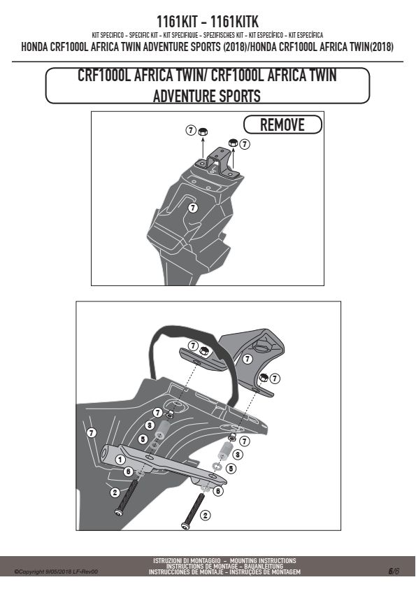 KAPPA 1161KITK ADAPTER DO STELAŻA BOCZNEGO KLR1161