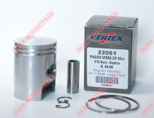 VERTEX 22061 TŁOK PIAGGIO SFERA,ZIP,QUA 40,00 mm