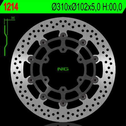 NG1214 TARCZA HAMULCOWA SUZUKI GSXR 600/750 '08-'15, GSXR 1000 '09-'15 (310X102X5) (6X8,5MM)