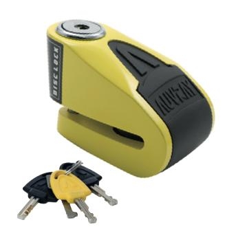 Blokada na tarczę z alarmem AUVRAY B-LOCK 06 - żółto-czarna, średnica bolca 6 mm