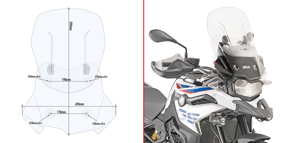 GIVI AF5127 SZYBA REGULOWANA AIRFLOW BMW F 850 GS