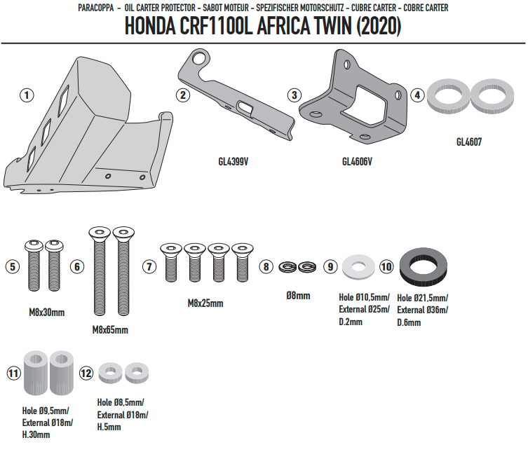 GIVI ALU OSŁONA MISKI OLEJOWEJ HONDA CRF1100L Afri