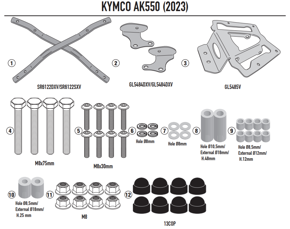 KAPPA STELAŻ KUFRA CENTRALNEGO KYMCO AK 550 PREMIU