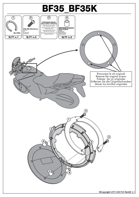 GIVI BF35 MOCOWANIE TANKLOCK KAWASAKI Ninja H2 SX