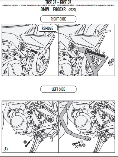 KAPPA GMOLE OSŁONY SILNIKA BMW F 900XR CZARNE