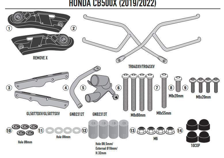 GIVI STELAŻ SAKW BOCZNYCH REM HONDA CB500X (19-22)