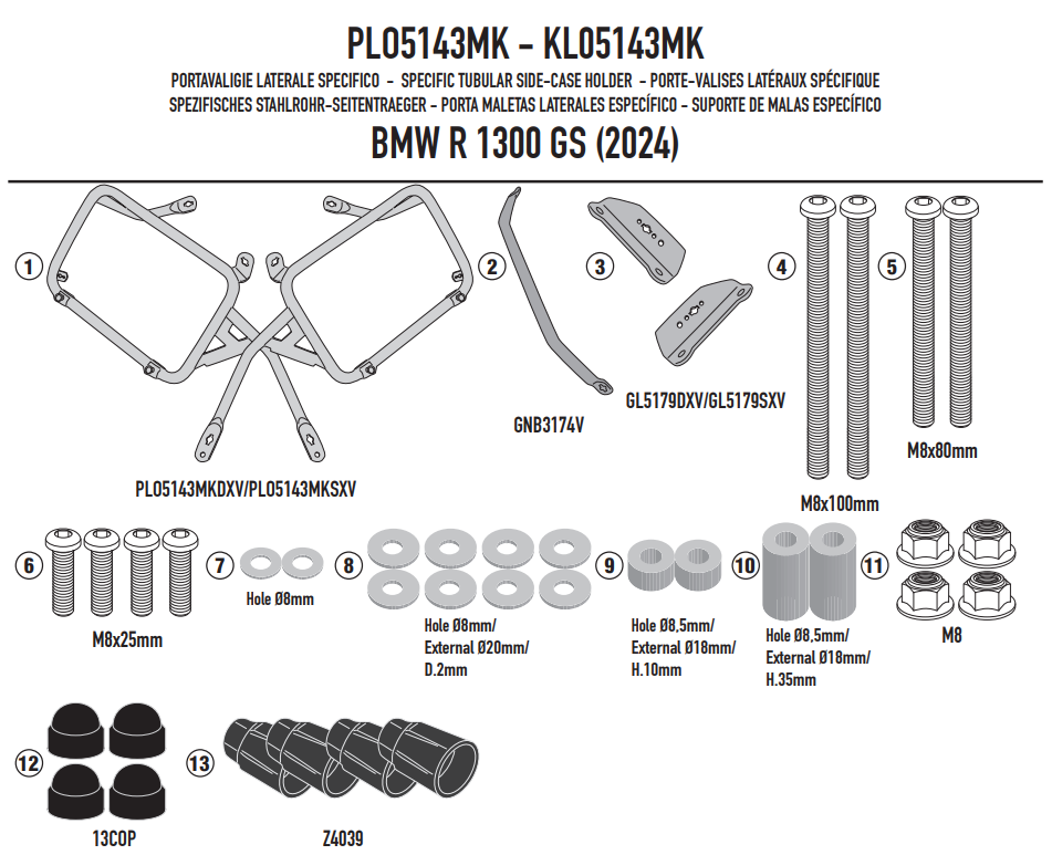 KAPPA STELAŻ KUFRÓW BOCZNYCH MONOKEY BMW R 1300 GS