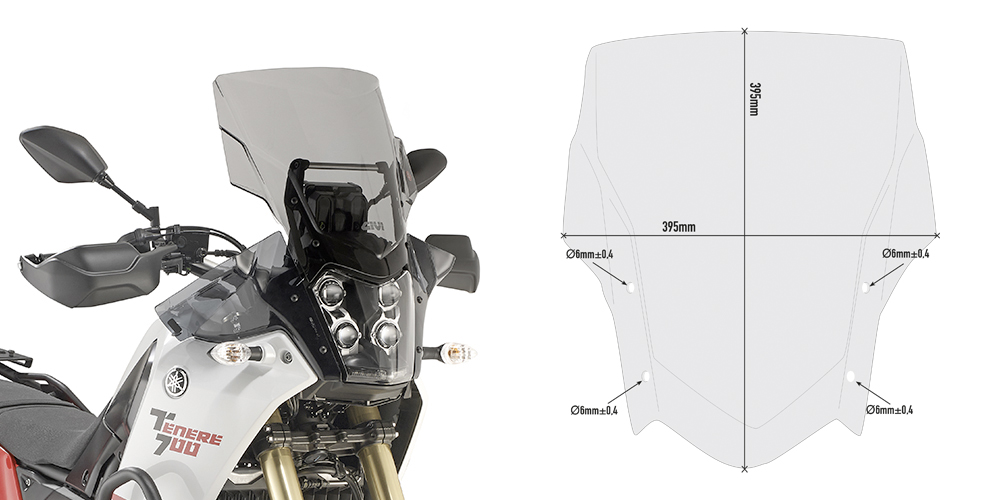 GIVI SZYBA DYMNIONA 52 x 42 cm YAMAHA