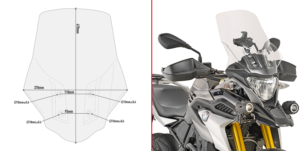 GIVI D5126ST SZYBA PRZEZROCZYSTA 47x37cm BMW G 310 GS
