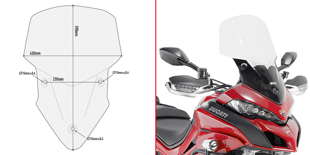 GIVI D7406ST SZYBA PRZEZROCZYSTA (59H X 43W)